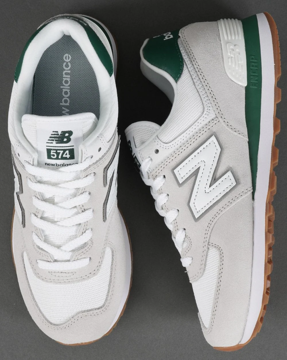 New Balance 574 Trainer White/Green - Image 2
