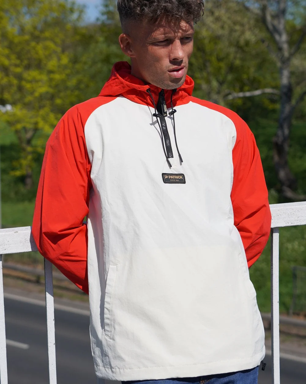 Patrick Overhead Jacket Ecru / Red - Image 4