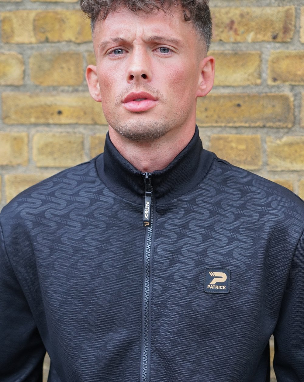 Patrick All Over Print Track Top Tonal Black - Image 2