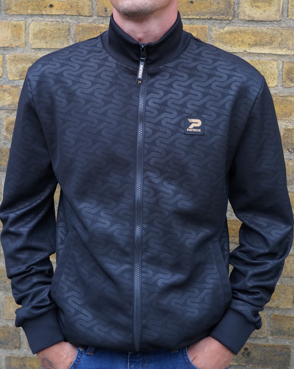 Patrick All Over Print Track Top Tonal Black - Image 3