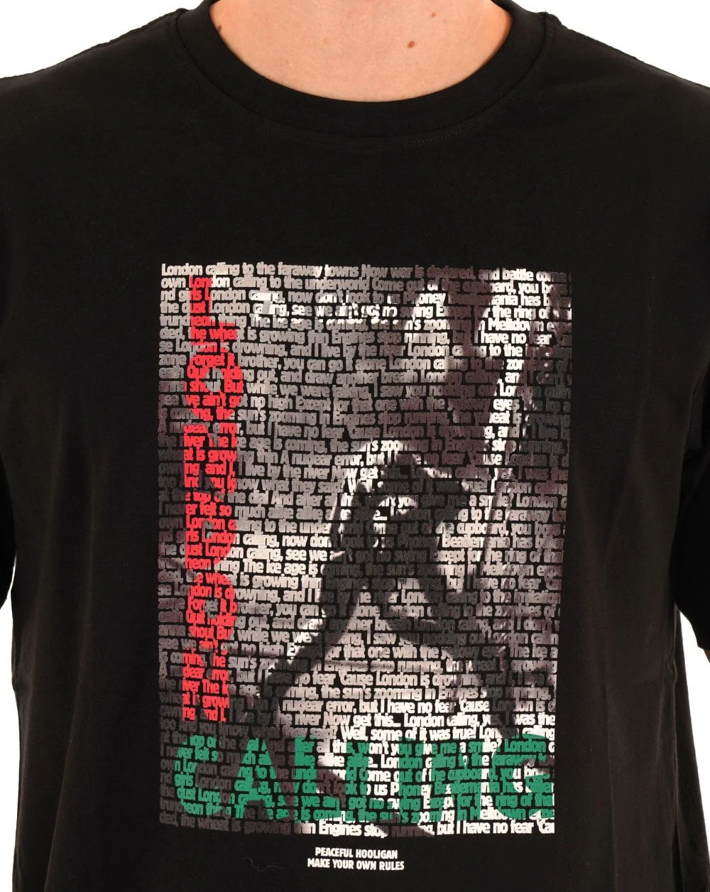Peaceful Hooligan Clash T Shirt Black - Image 2