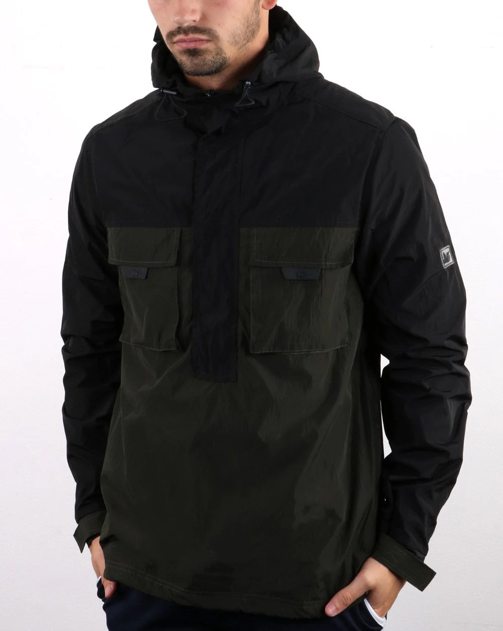 Peaceful Hooligan Jackson Overhead Jacket Black/Dark Green