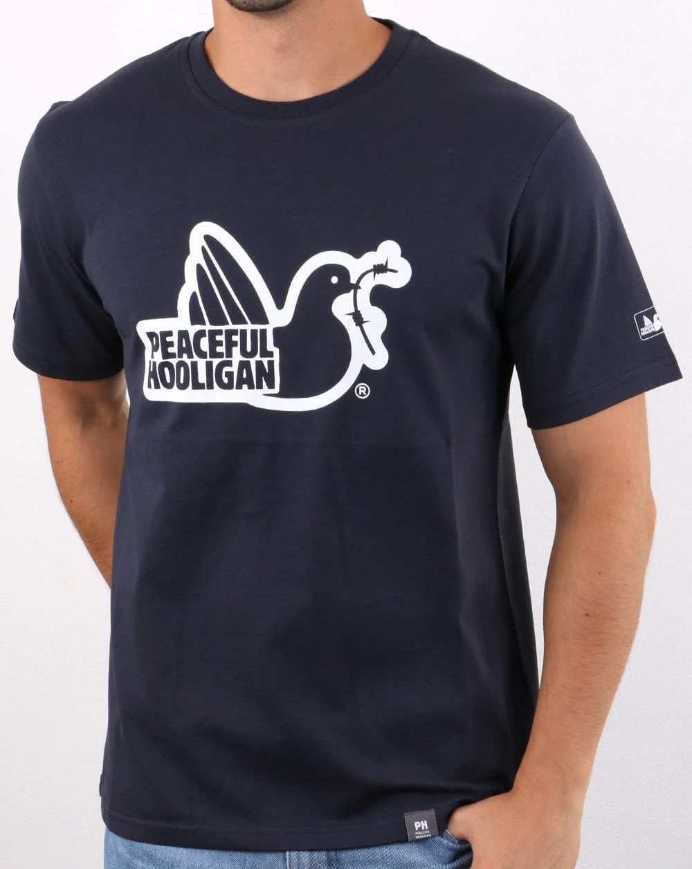 Peaceful Hooligan Outline T-shirt Navy - Image 3
