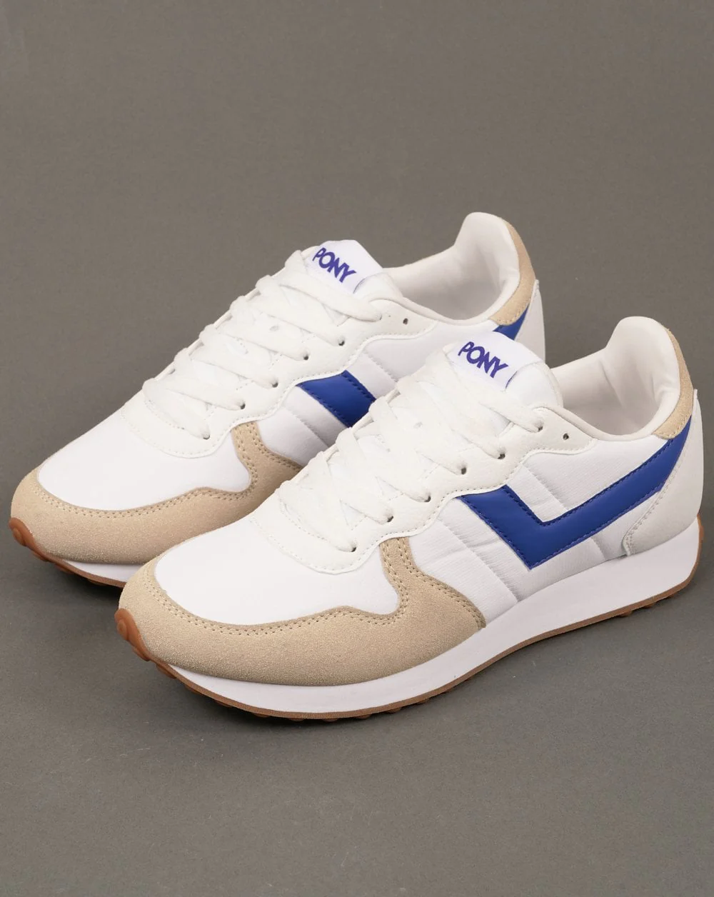 Pony Express Trainers White Electric Blue - Image 4