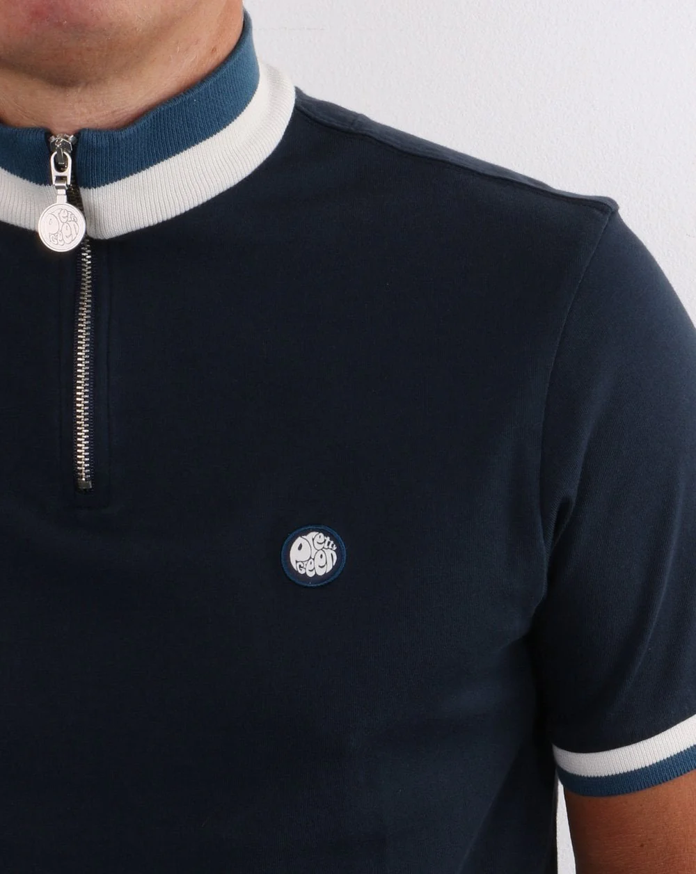 Pretty Green 1/4 Zip Top Navy - Image 2