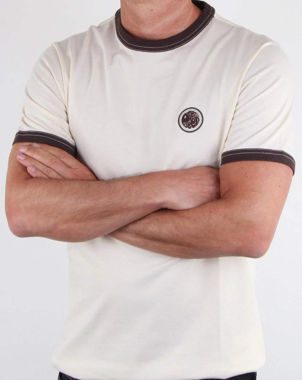 Pretty Green Badge T-shirt Off White - Image 3