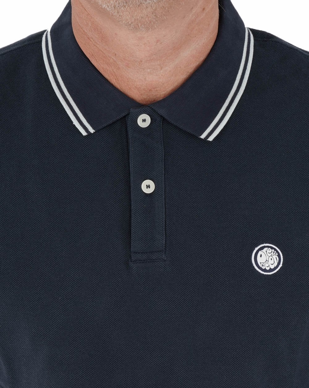 Pretty Green Barton Long Sleeve Polo Navy - Image 2