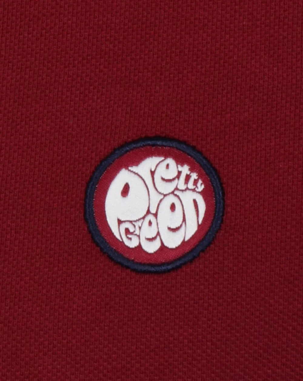 Pretty Green Barton Long Sleeve Tipped Polo Dark Red - Image 3