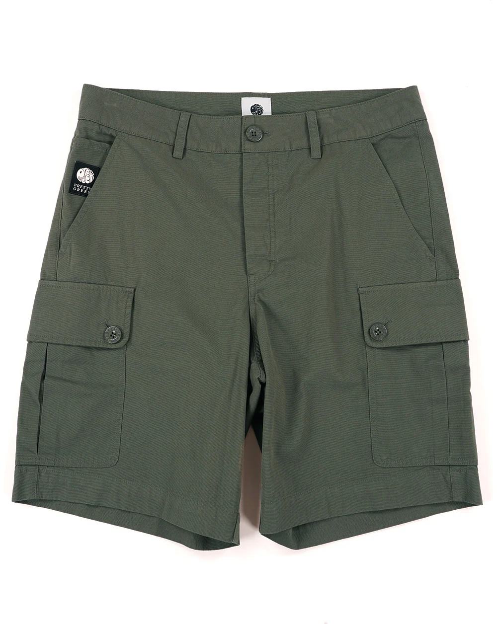 Pretty Green Bostall Cargo Shorts Dark Green