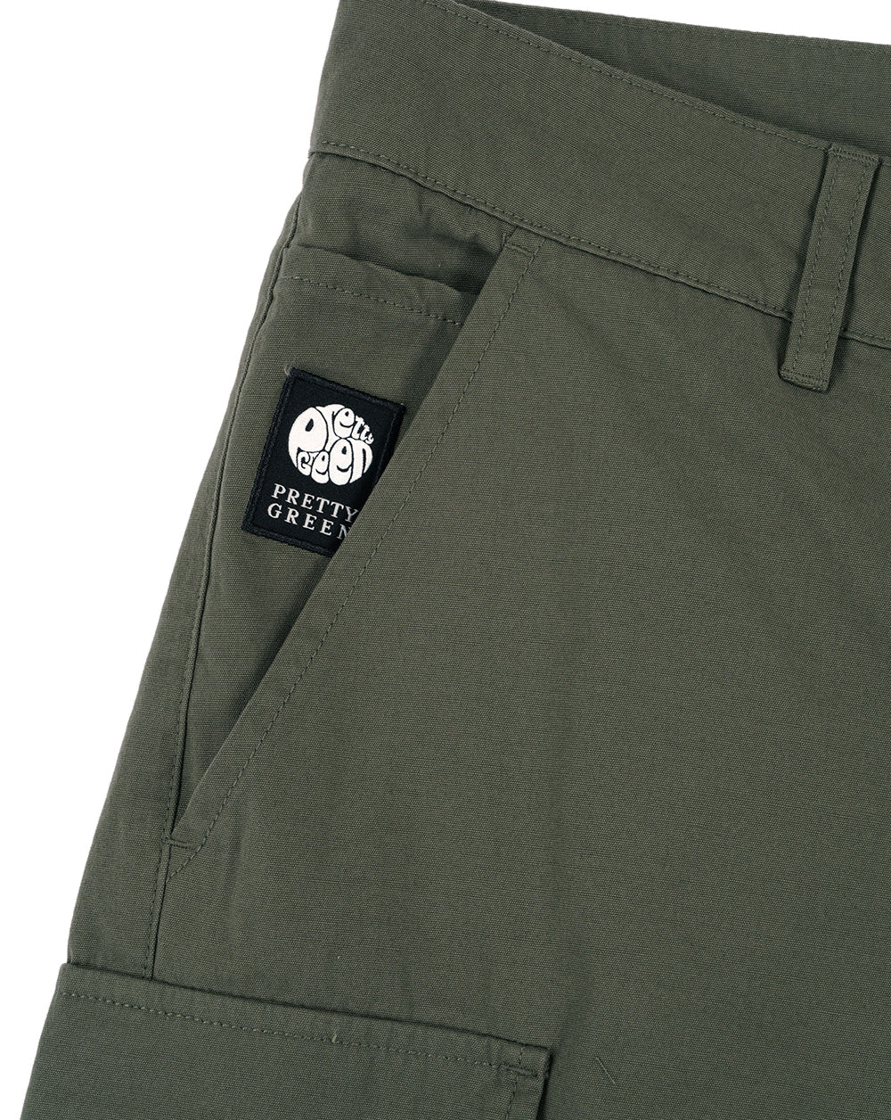 Pretty Green Bostall Cargo Shorts Dark Green - Image 2