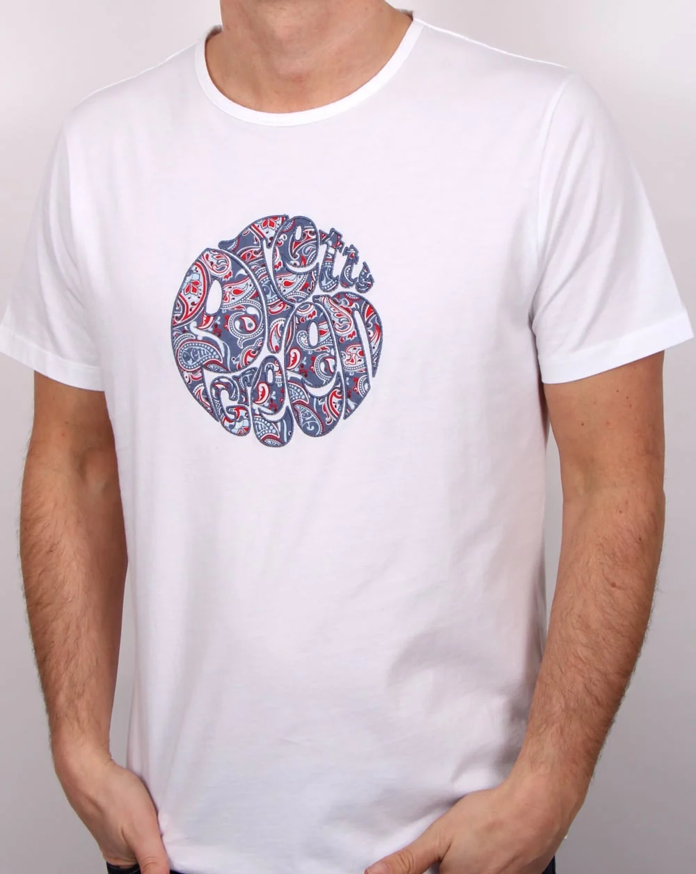 Pretty Green Camley Paisley Applique T Shirt White