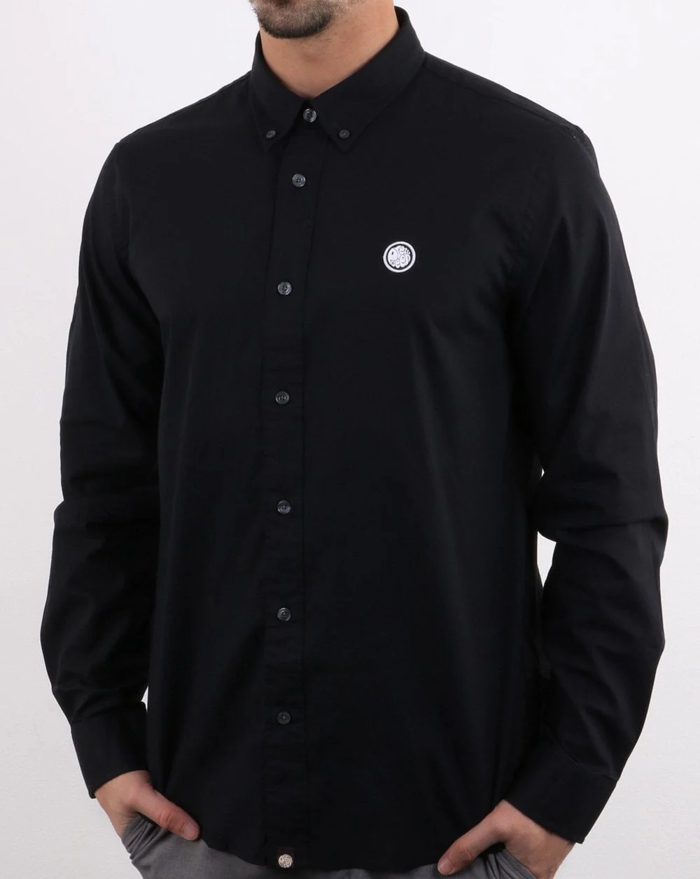 Pretty Green Classic Fit Oxford Shirt True Black - Image 2