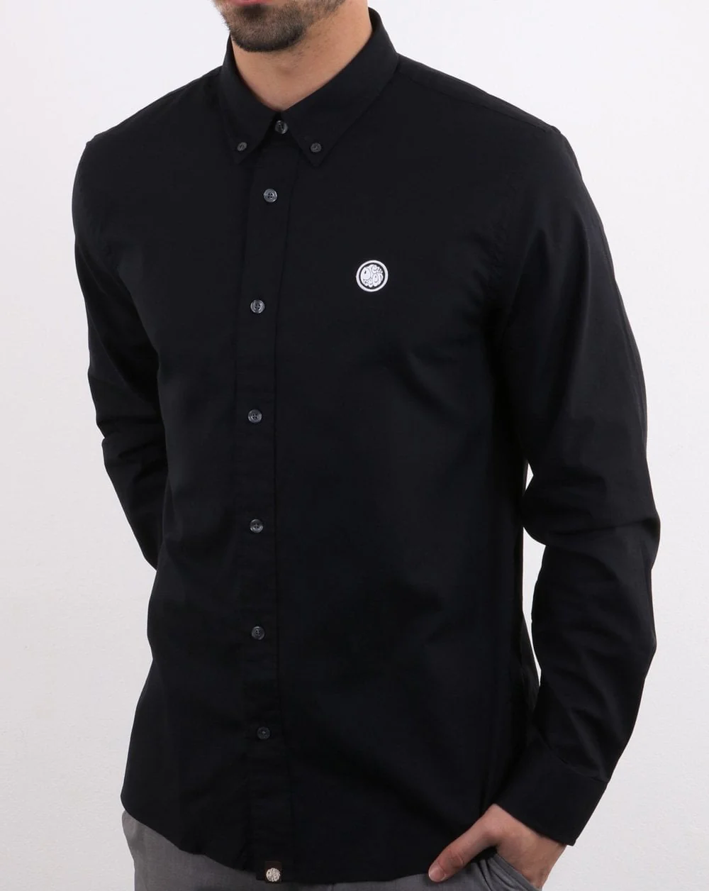 Pretty Green Classic Fit Oxford Shirt True Black - Image 3