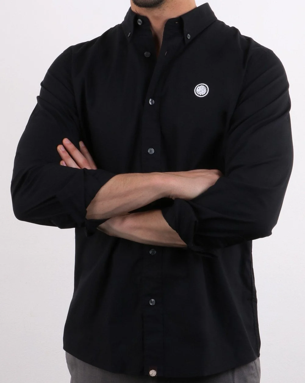 Pretty Green Classic Fit Oxford Shirt True Black - Image 5