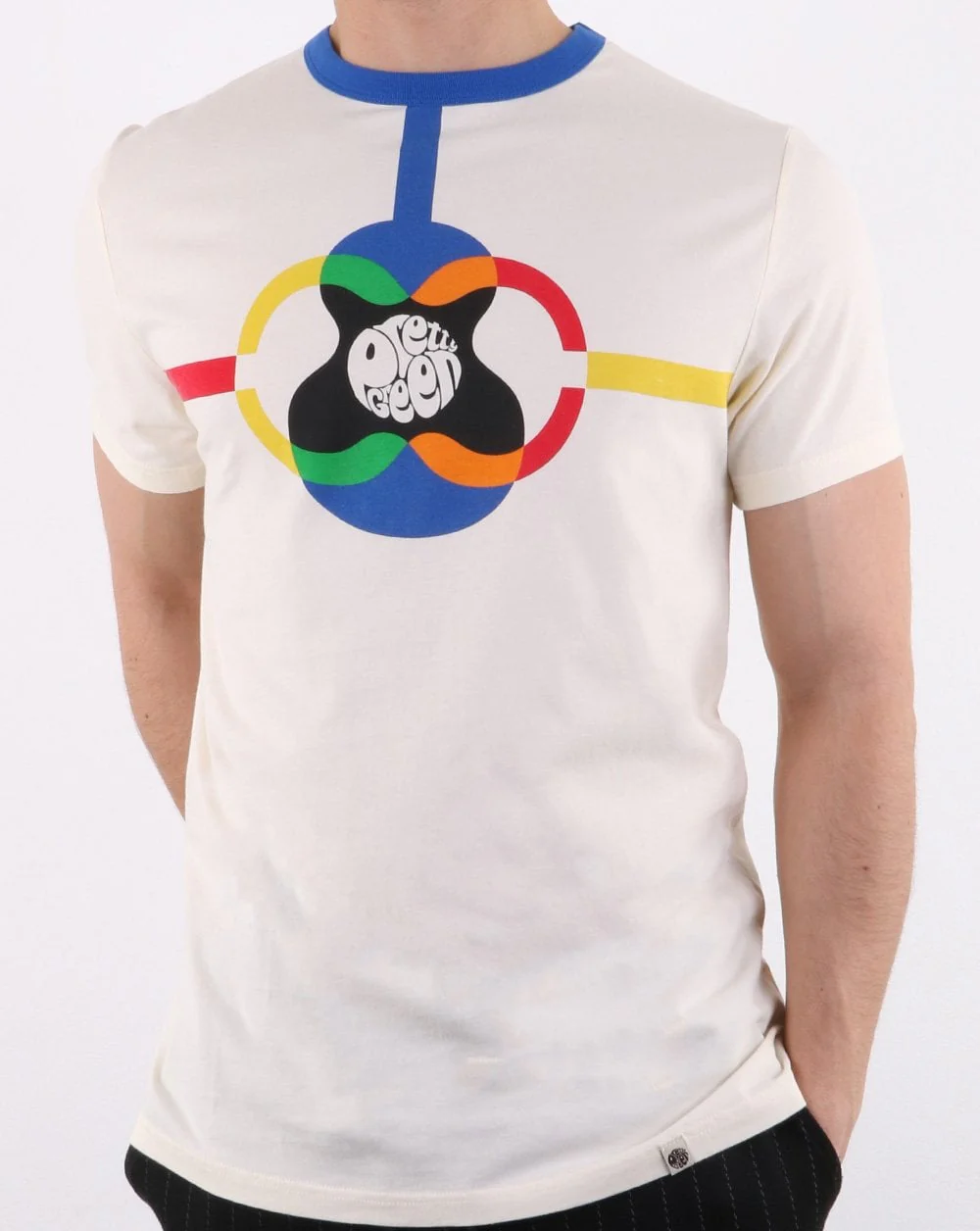 Pretty Green Contrast Neck Pg Print T-shirt Off White - Image 2