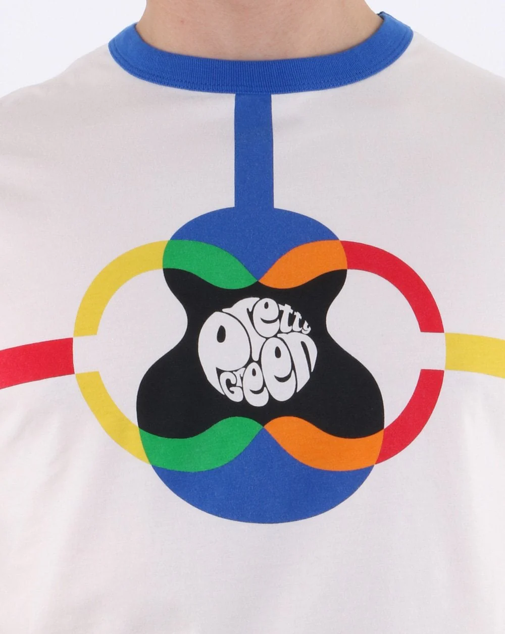 Pretty Green Contrast Neck Pg Print T-shirt Off White - Image 3