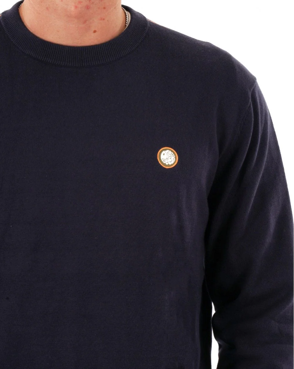 Pretty Green Cotton Tipped Knit Jumper Navy - Image 2