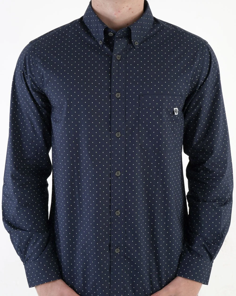 Pretty Green Dot Shirt Navy - Image 3