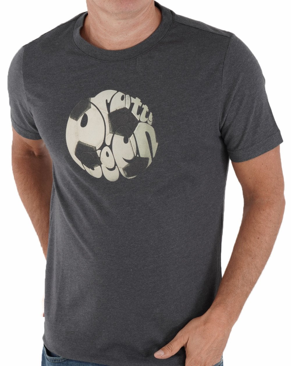 Pretty Green Football Logo T-shirt Dark Grey - Image 3