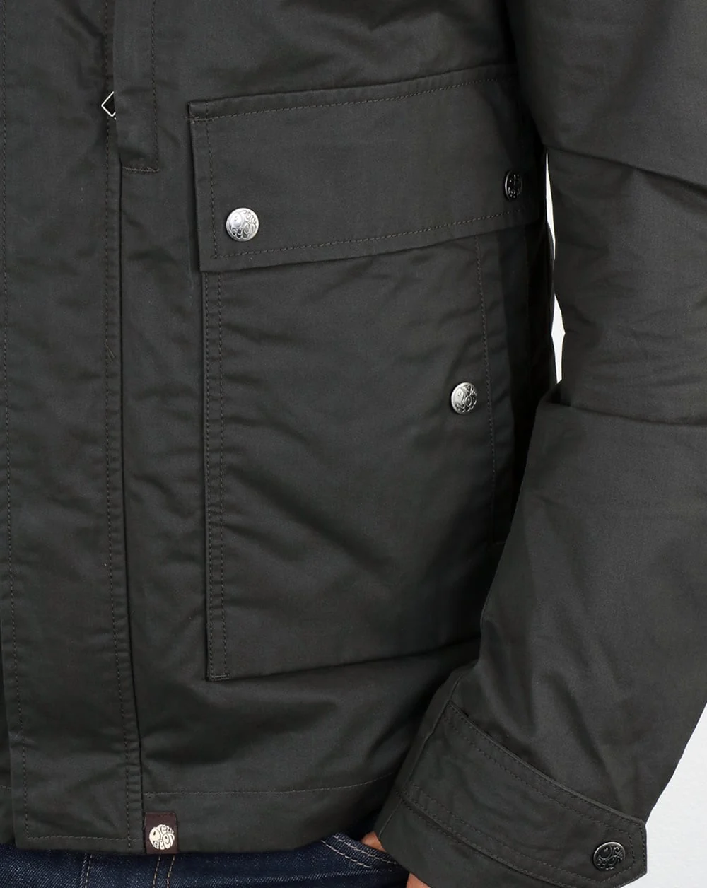 Pretty Green Garrat Waxed Jacket Green - Image 4