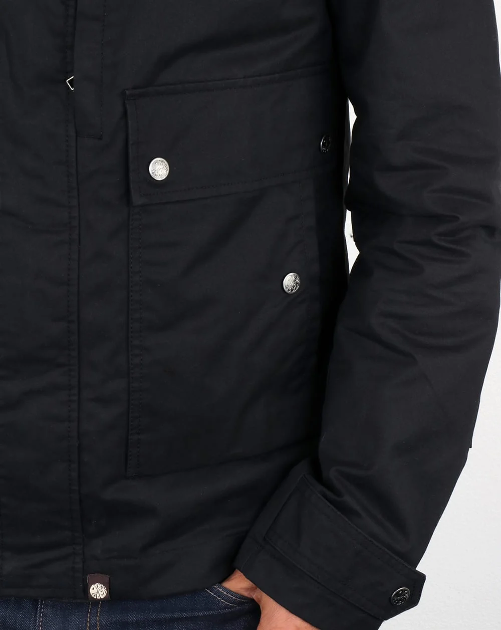 Pretty Green Garrat Waxed Jacket Navy - Image 4