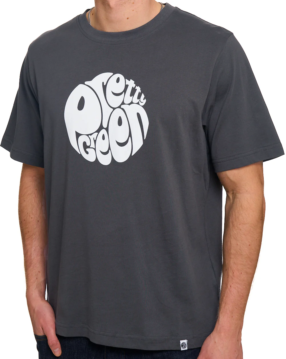 Pretty Green Gillespie Logo T Shirt Charcoal - Image 2