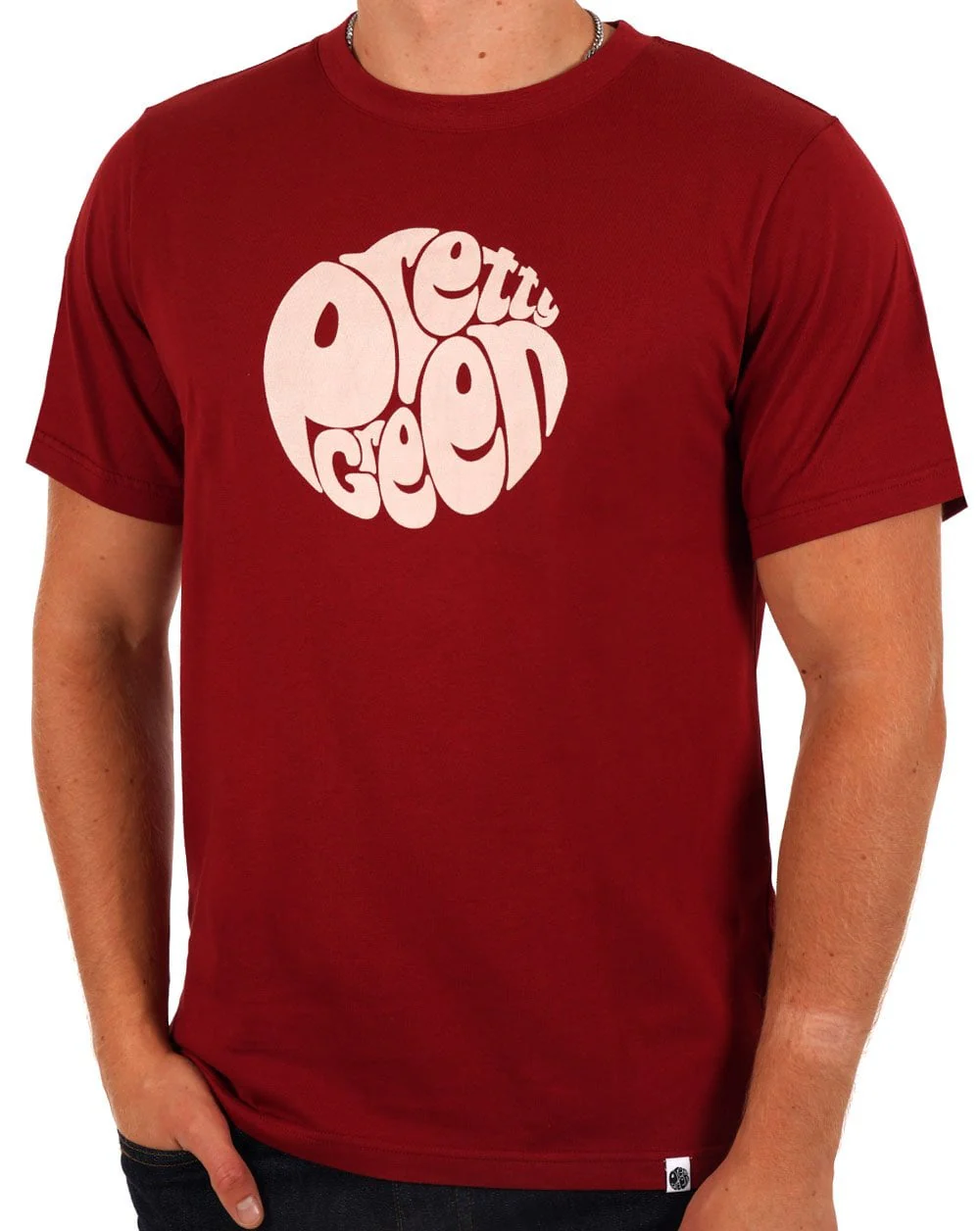 Pretty Green Gillespie Logo T-shirt Dark Red