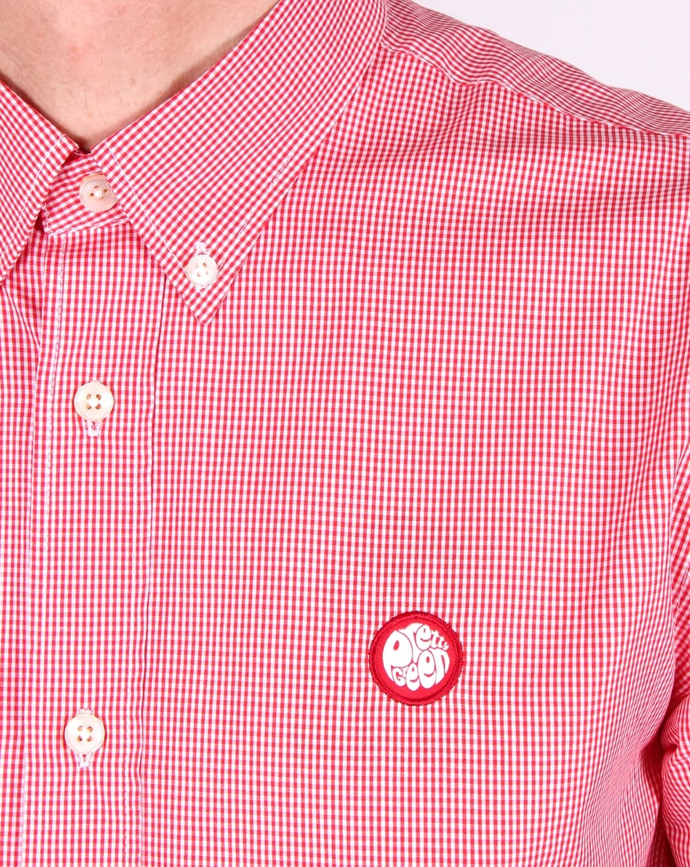 Pretty Green Glendale Gingham Shirt Red - Image 2
