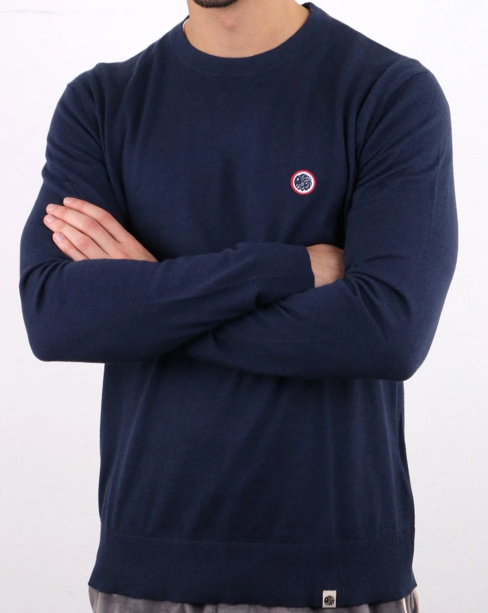 Pretty Green Hinchcliffe Crew Neck Jumper Navy - Image 2