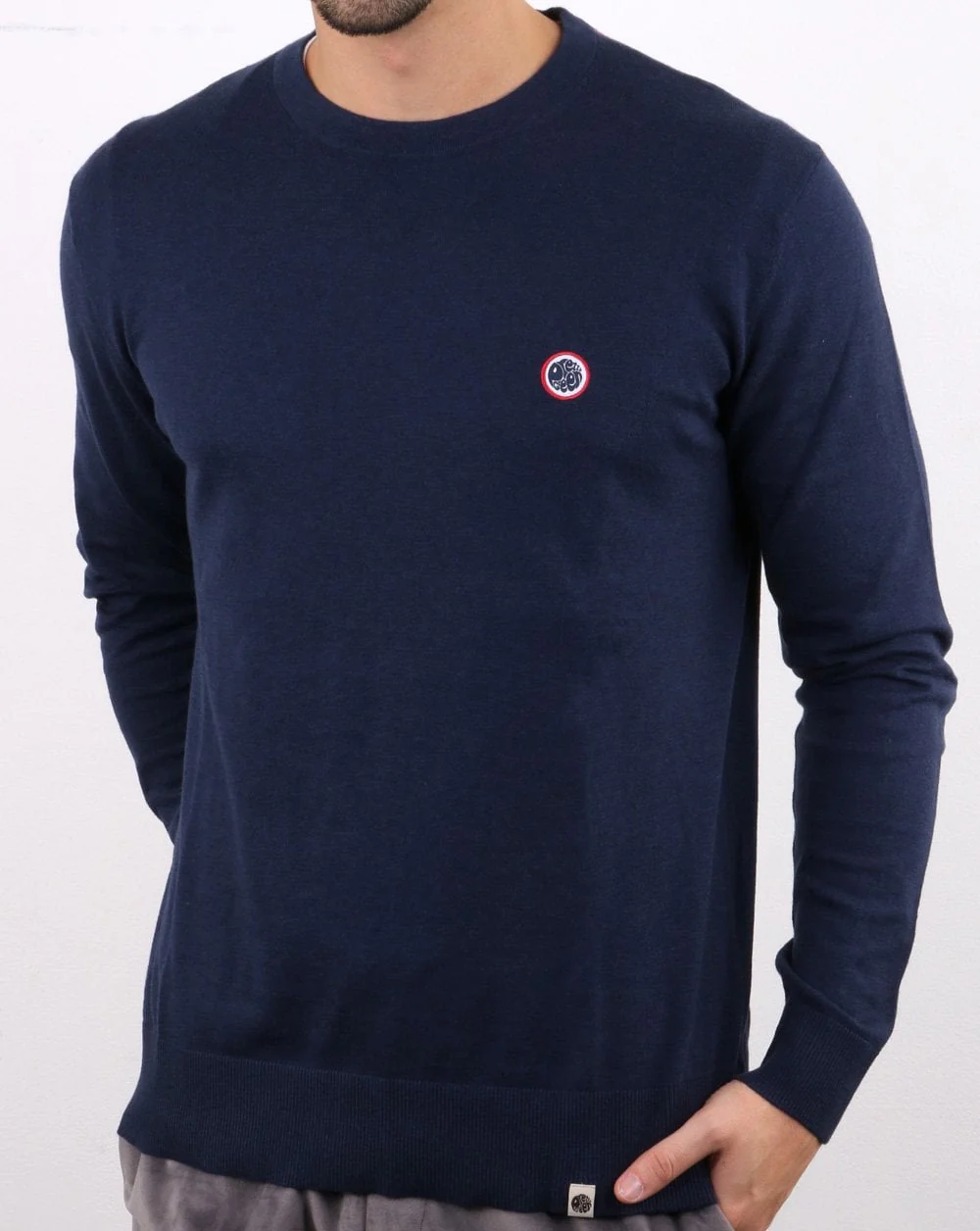 Pretty Green Hinchcliffe Crew Neck Jumper Navy - Image 3