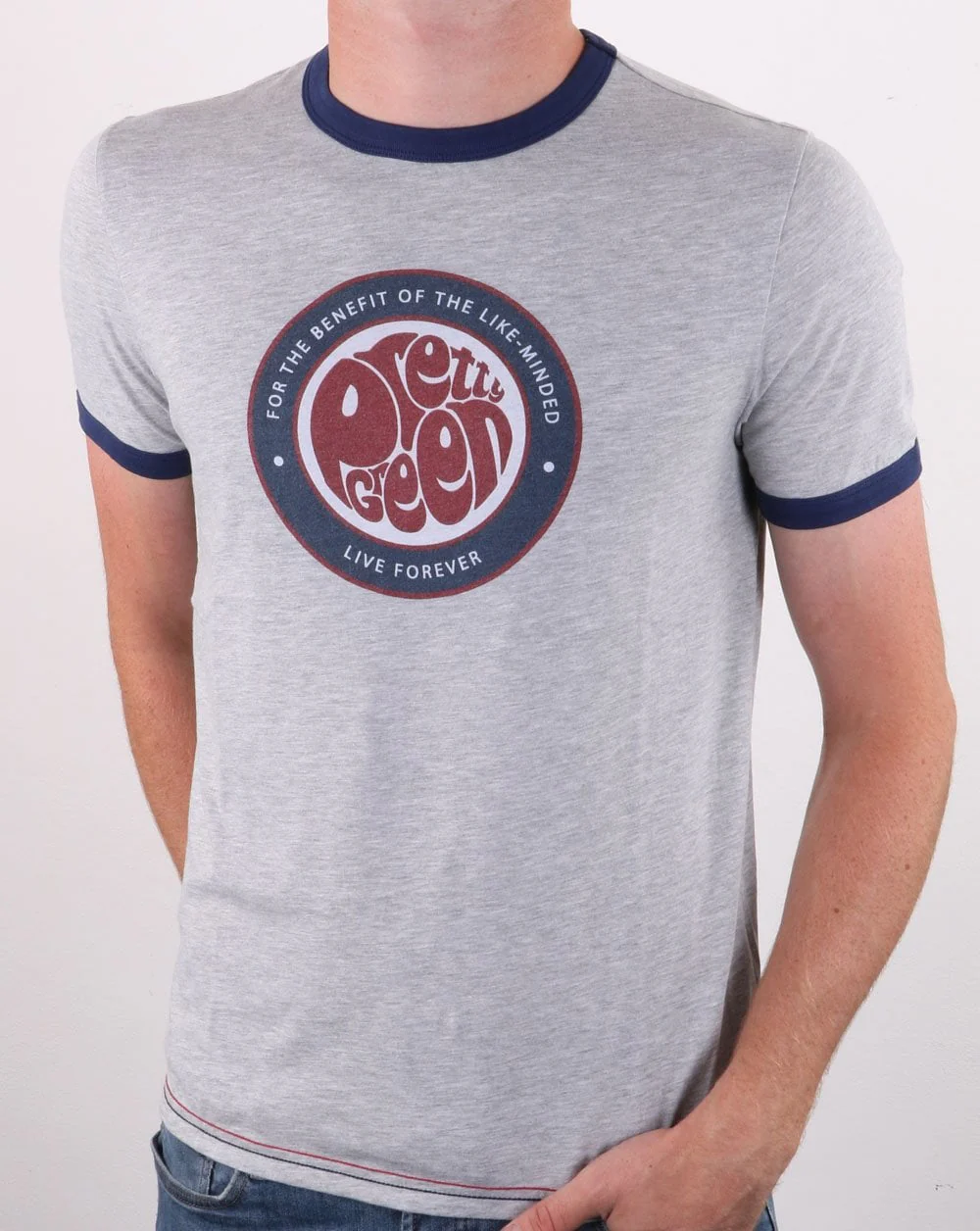 Pretty Green Likeminded Logo T-shirt Grey - Image 2
