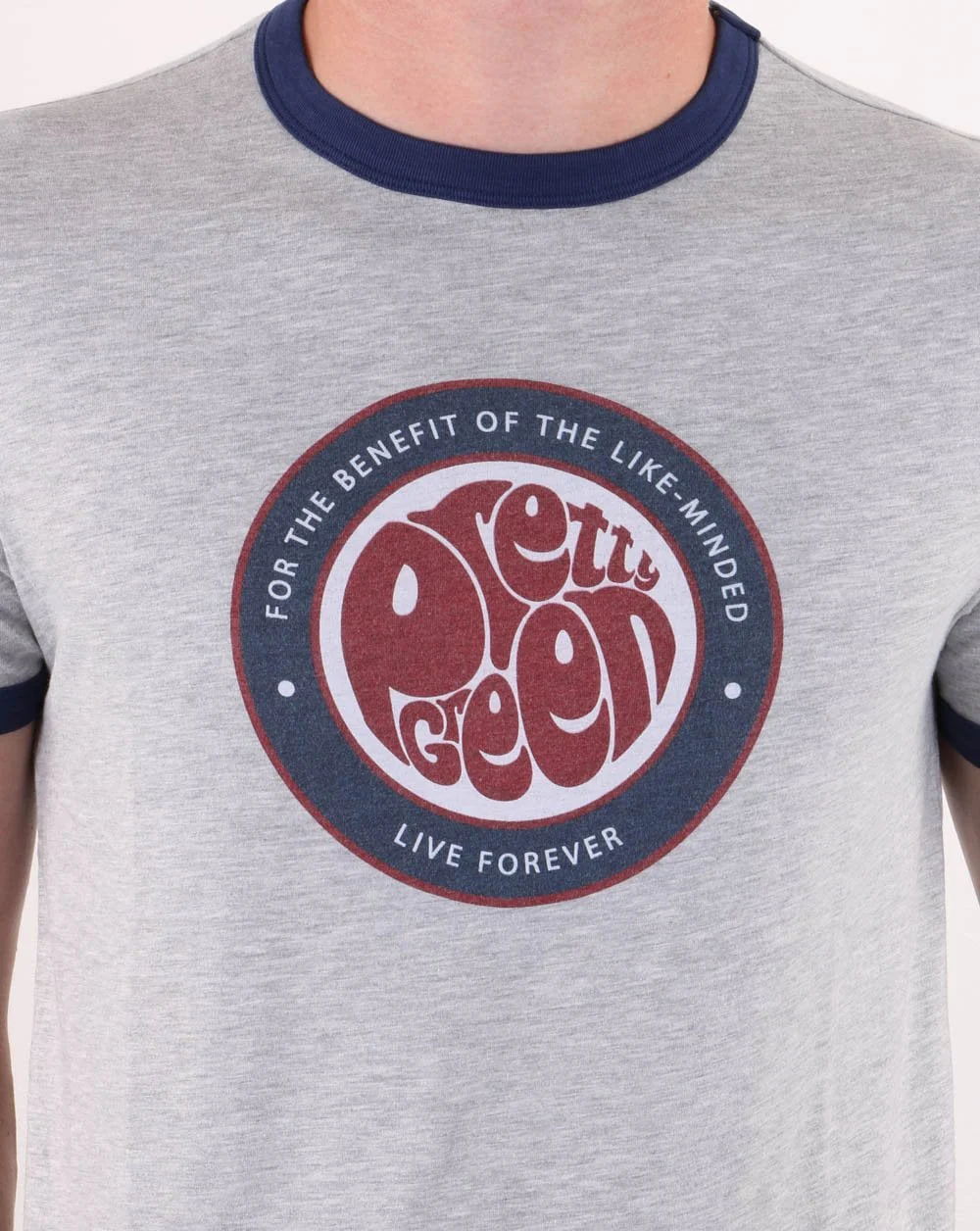 Pretty Green Likeminded Logo T-shirt Grey - Image 3