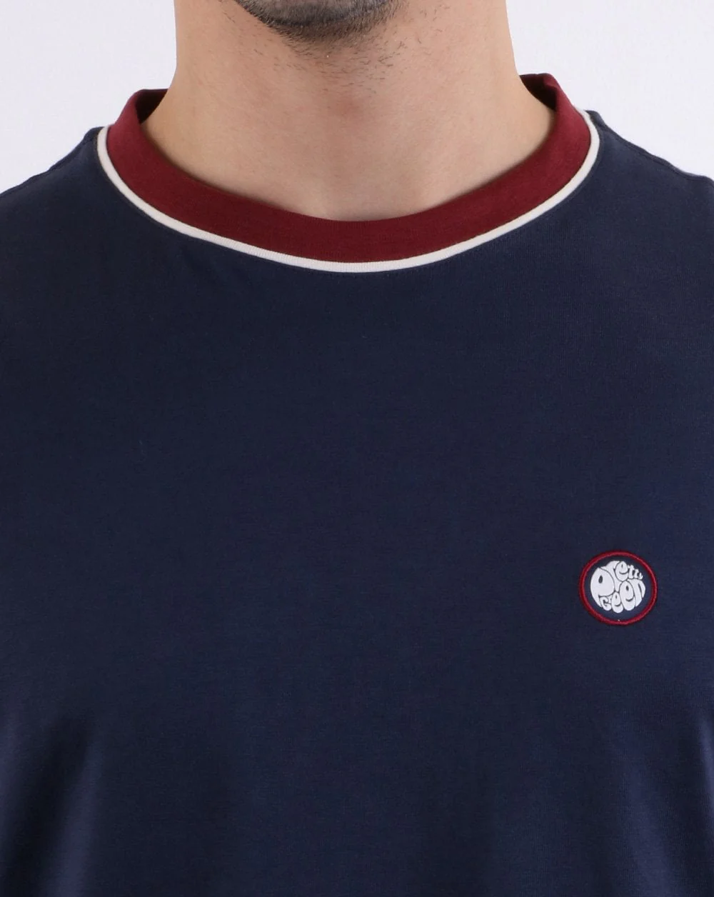 Pretty Green Mens Piping Tipped T-shirt Navy - Image 3