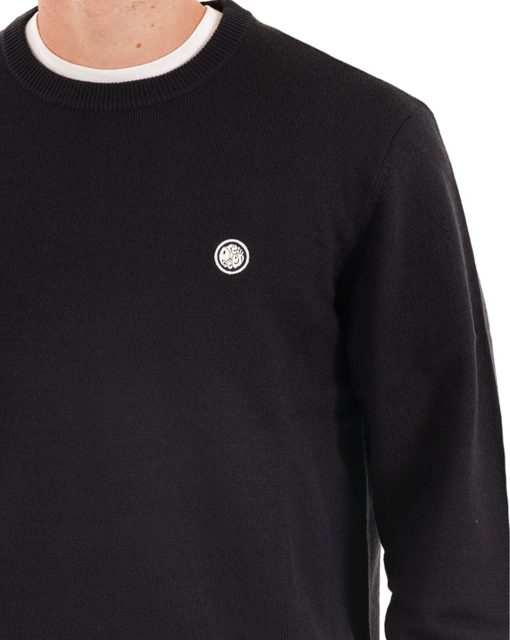 Pretty Green Merino Blend Crew Knit Navy - Image 2
