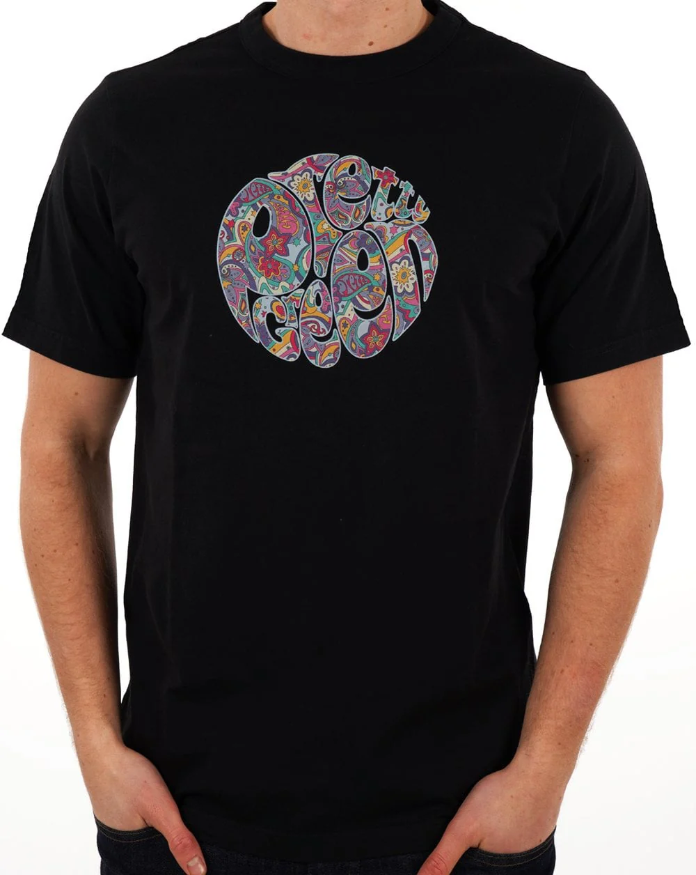 Pretty Green Mystic Paisley Logo T-shirt Black