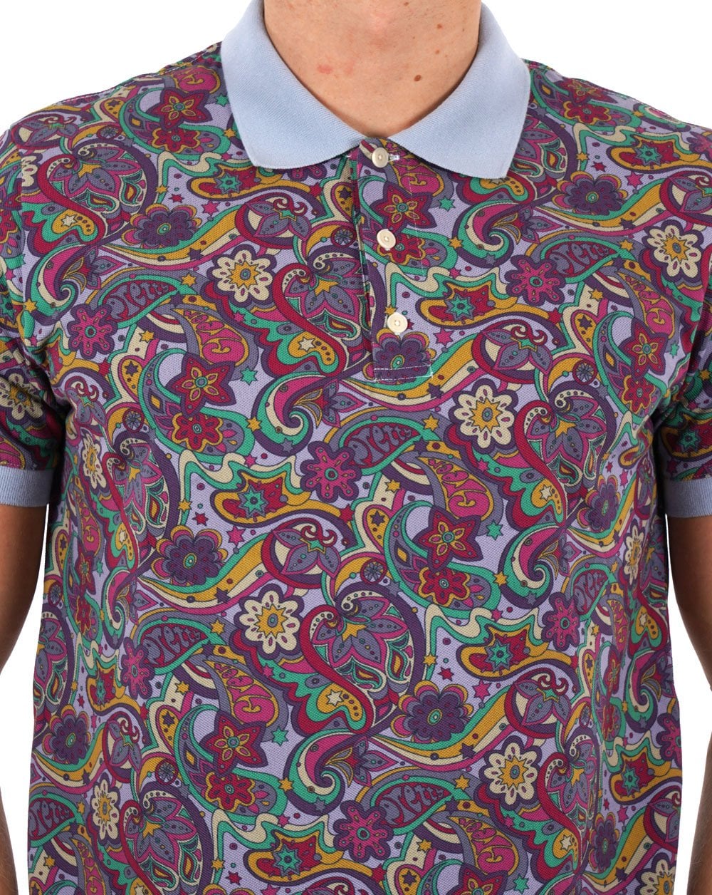 Pretty Green Mystic Paisley Polo Purple - Image 2
