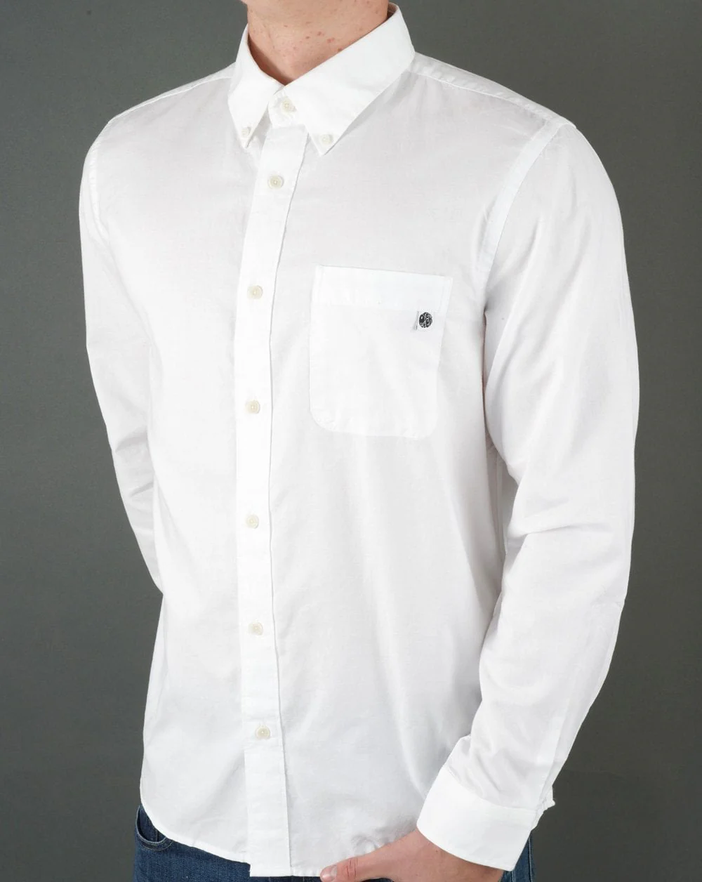 Pretty Green Oxford Long Sleeve Shirt White - Image 2