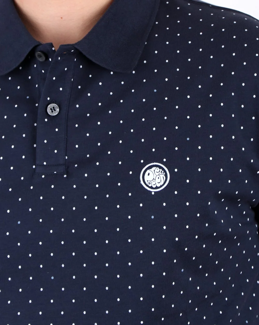 Pretty Green Polka Dot Polo Navy - Image 2