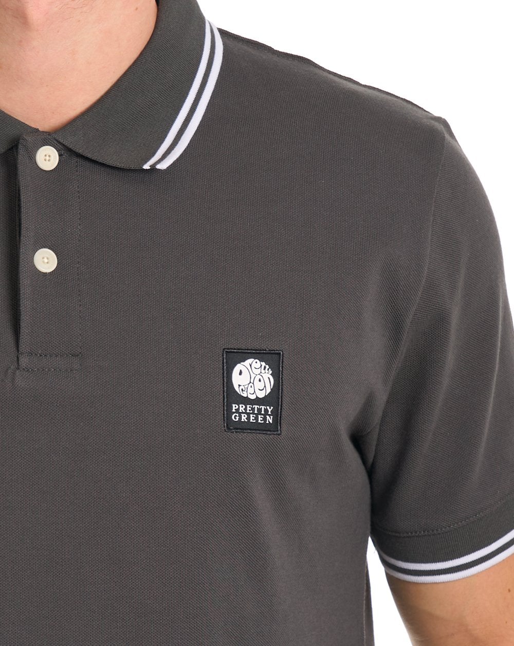 Pretty Green Rayner Polo Shirt Charcoal - Image 3