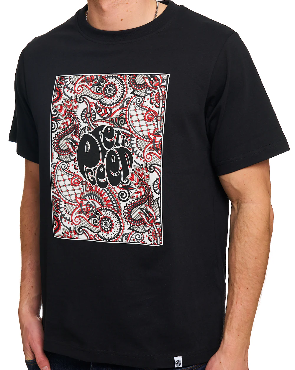 Pretty Green Resonance Box Logo T Shirt Black - Image 2