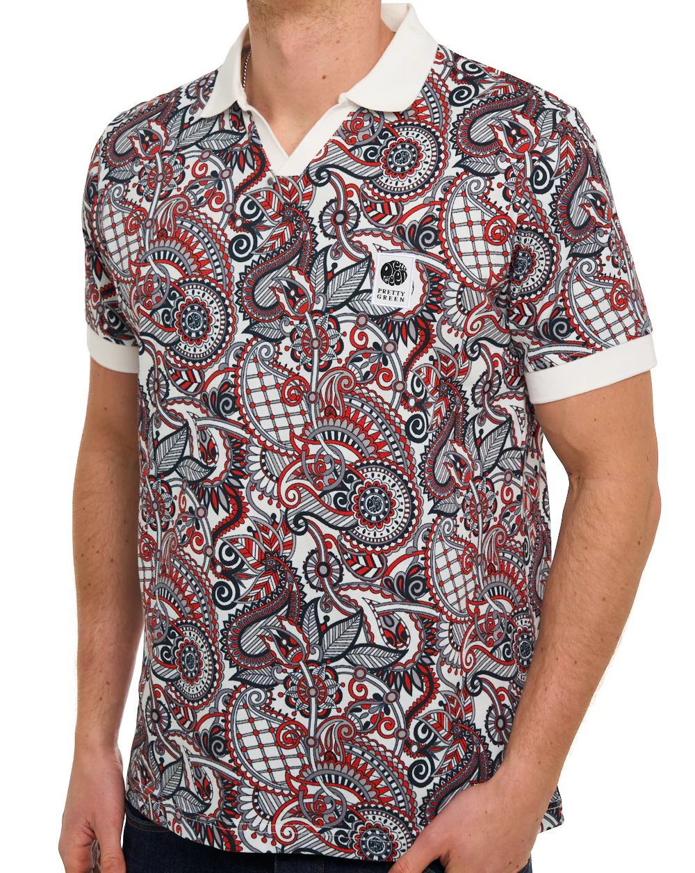 Pretty Green Resonance Printed Polo Multi - Image 3