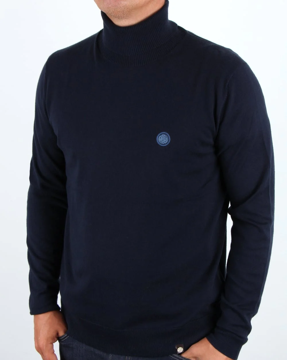 Pretty Green Roll Neck Jumper Navy - Image 2