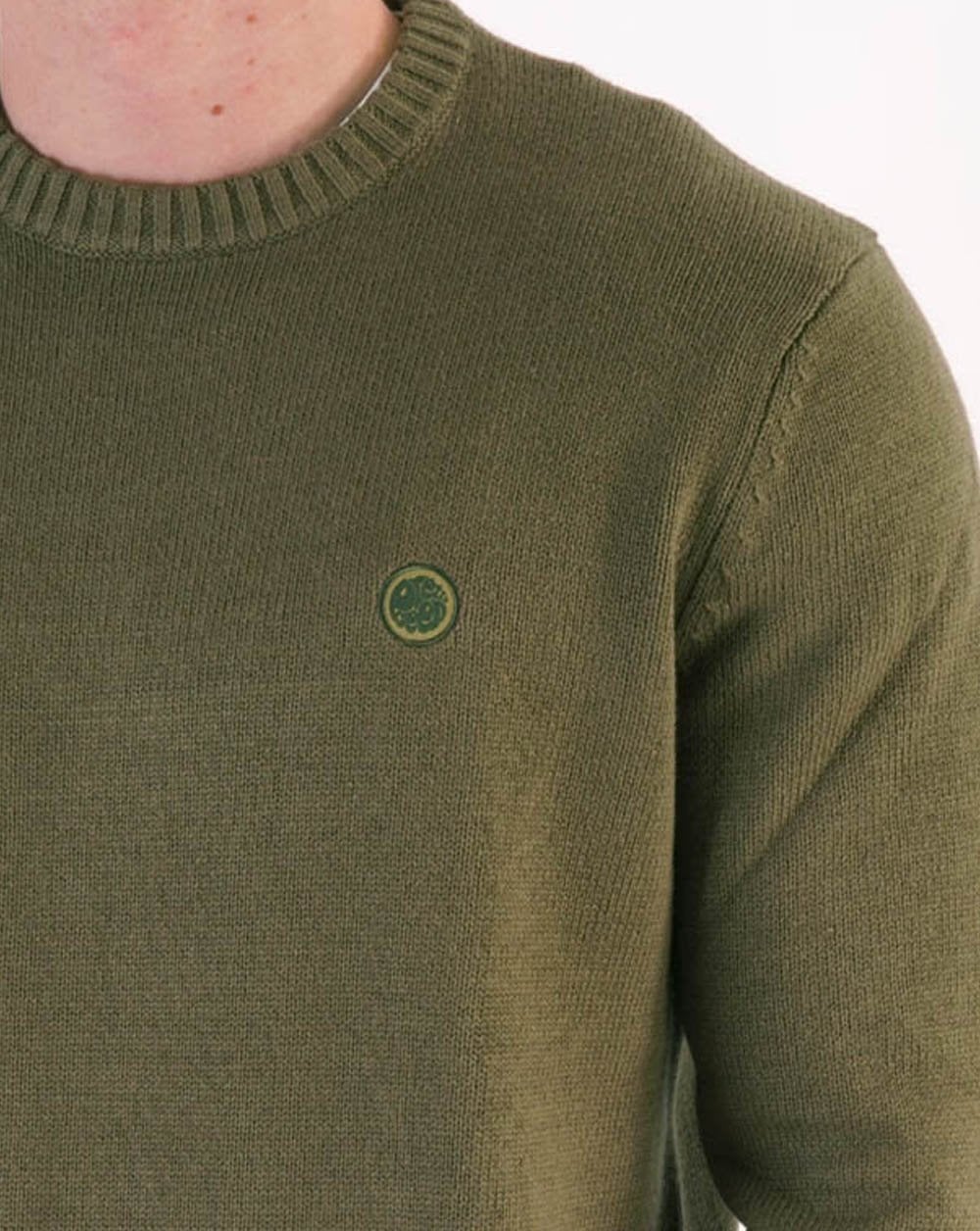 Pretty Green Standards Knitted Jumper Khaki Green - Image 2