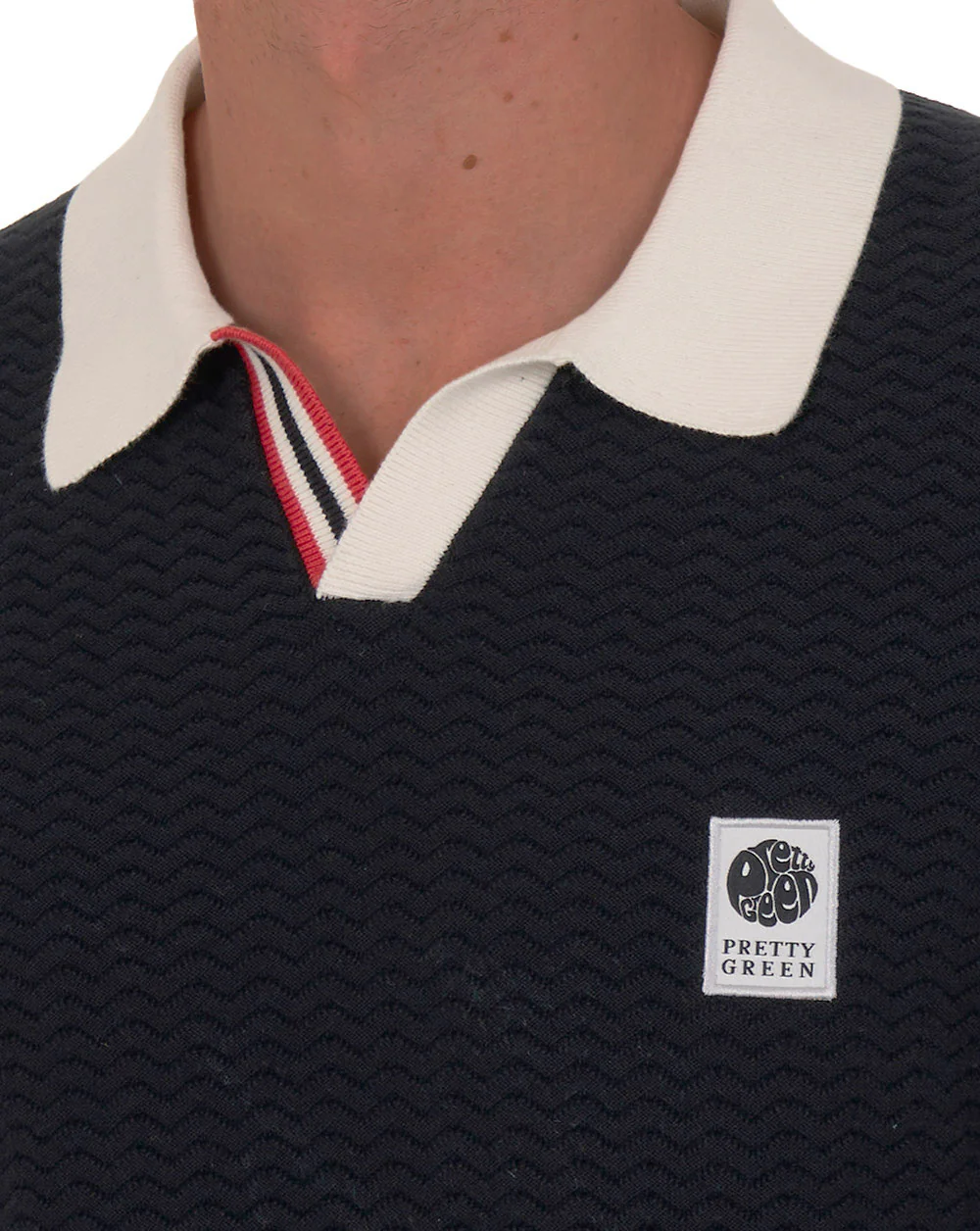 Pretty Green Stratosphere Knit Polo Black - Image 4
