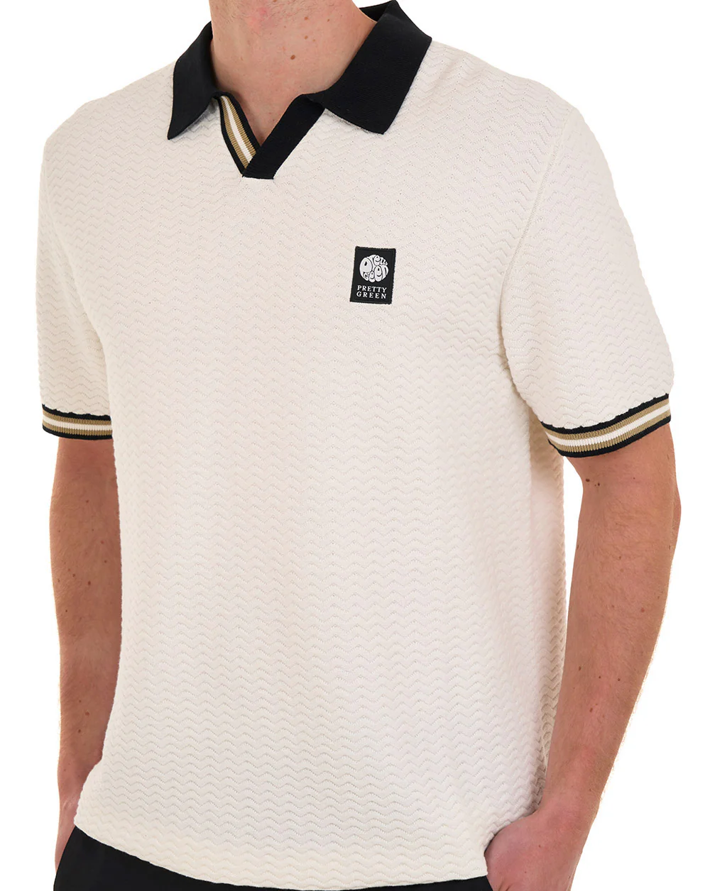 Pretty Green Stratosphere Knit Polo White - Image 3