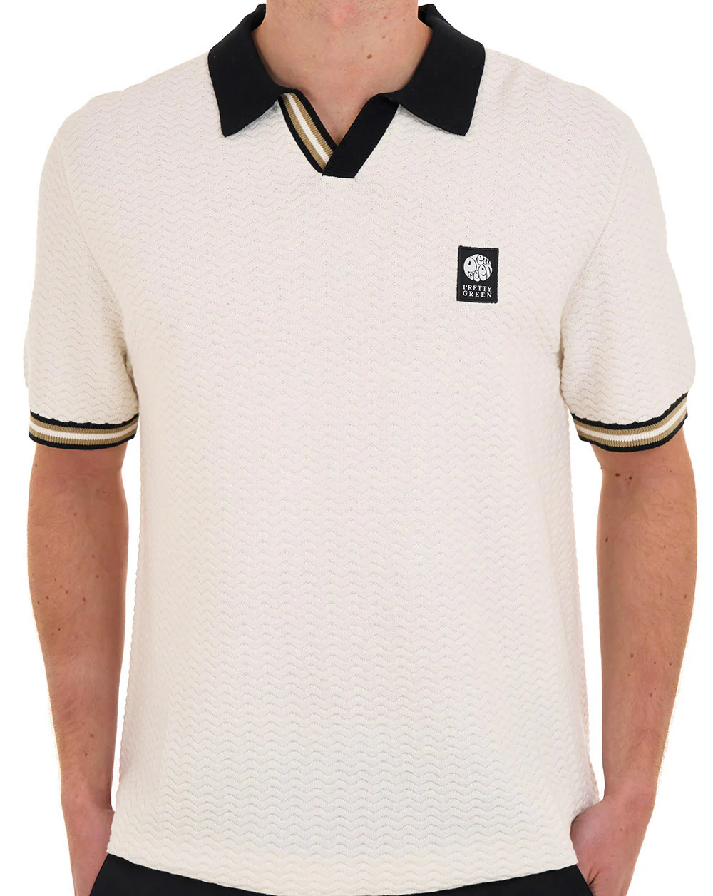 Pretty Green Stratosphere Knit Polo White - Image 4