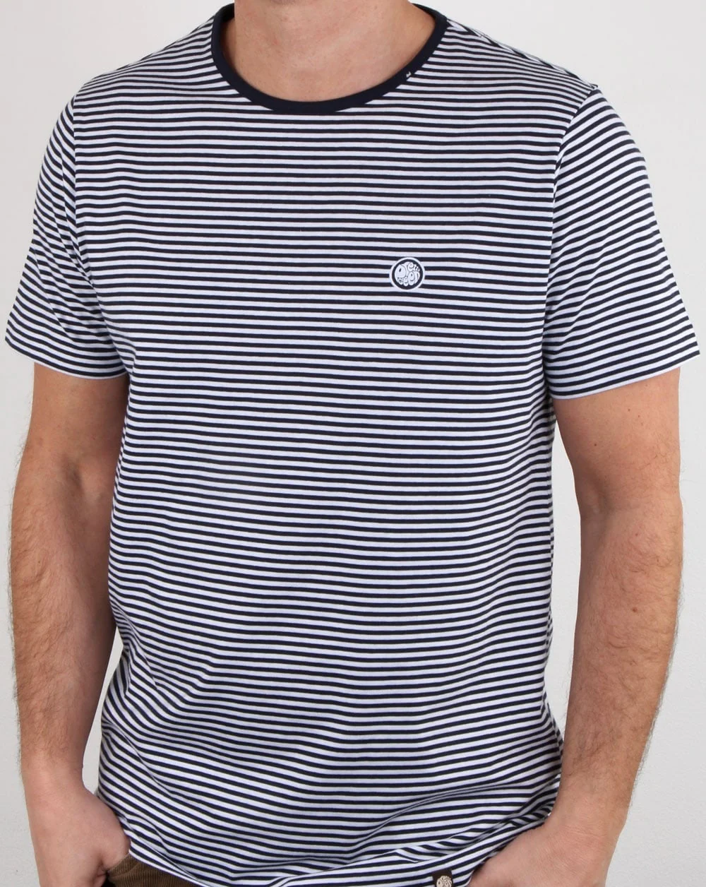 Pretty Green Striped Feeder T Shirt Navy