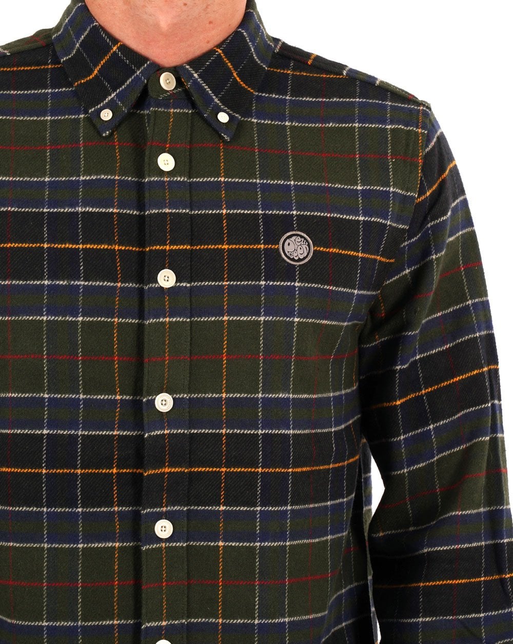 Pretty Green Thomas Check Flannel Shirt Green - Image 2