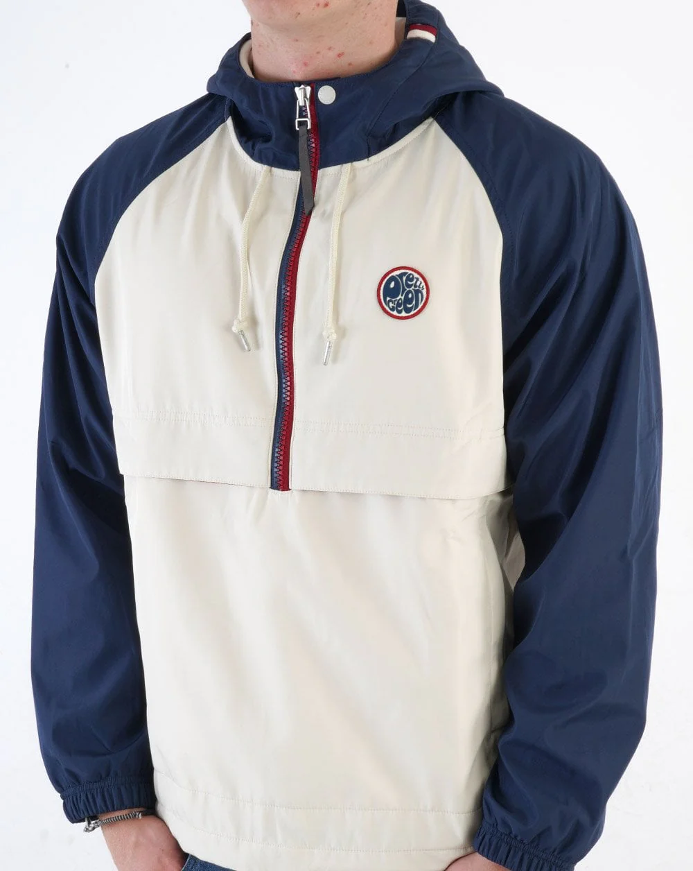 Pretty Green Tilby Colour Block Overhead Jacket Navy