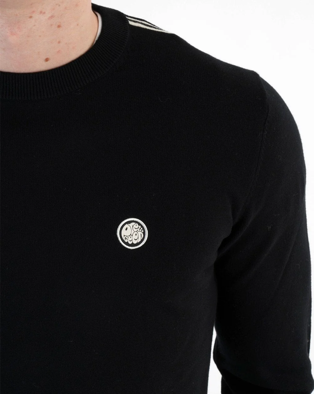 Pretty Green Tipped Knit Jumper Black - Image 2